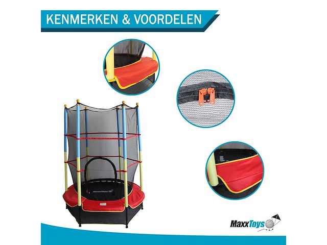 Maxxtoys 20965 trampoline met veiligheidsnet - 135 cm - blauw - afbeelding 3 van  5