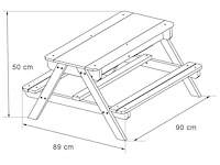 Maxxtoys 88942 zand- en watertafel - picknicktafel hout - 90x90x50 cm - afbeelding 4 van  4