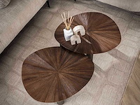 Maya teak driehoekige salontafel set/2 - espresso. - afbeelding 2 van  5