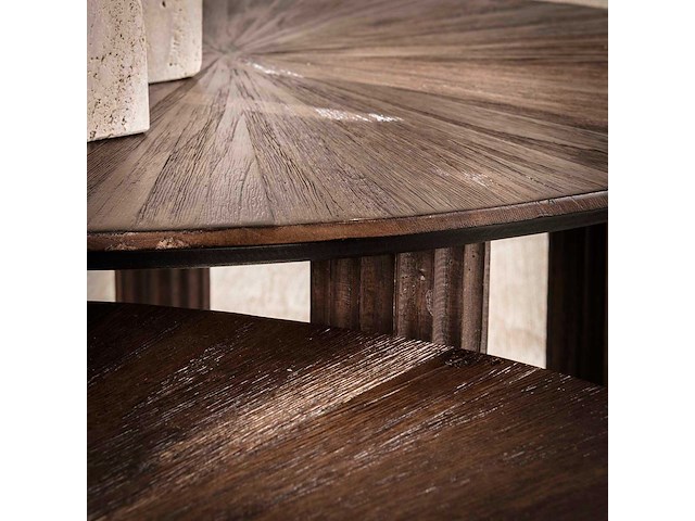 Maya teak driehoekige salontafel set/2 - espresso. - afbeelding 3 van  5
