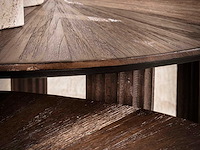 Maya teak driehoekige salontafel set/2 - espresso. - afbeelding 3 van  5