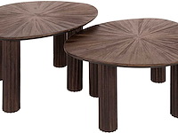 Maya teak driehoekige salontafel set/2 - espresso. - afbeelding 4 van  5