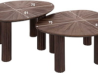 Maya teak driehoekige salontafel set/2 - espresso. - afbeelding 5 van  5