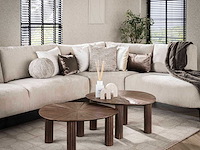 Maya teak driehoekige salontafel set/2 - espresso. - afbeelding 1 van  5