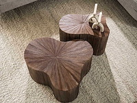 Maya teak shamrock salontafel set/2 - massief teak espresso - afbeelding 2 van  4
