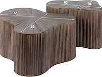 Maya teak shamrock salontafel set/2 - massief teak espresso - afbeelding 4 van  4