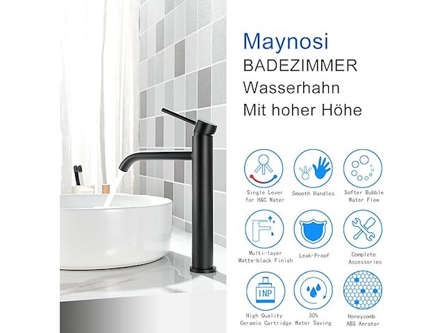 Maynosi hoge wastafelkraan - afbeelding 4 van  4