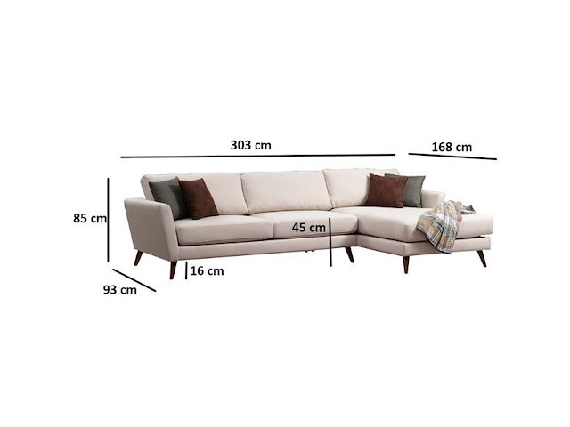 Mayorka hoekslaapbank | beukenhout / spaanplaat | beige, bruin - afbeelding 3 van  4