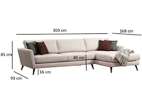 Mayorka hoekslaapbank | beukenhout / spaanplaat | beige, bruin - afbeelding 3 van  4