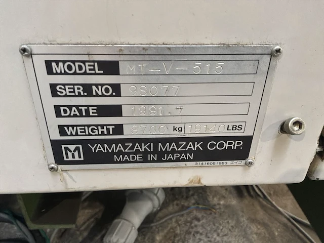 Mazak mt-v-515 verticaal cnc-bewerkingscentrum - afbeelding 10 van  18