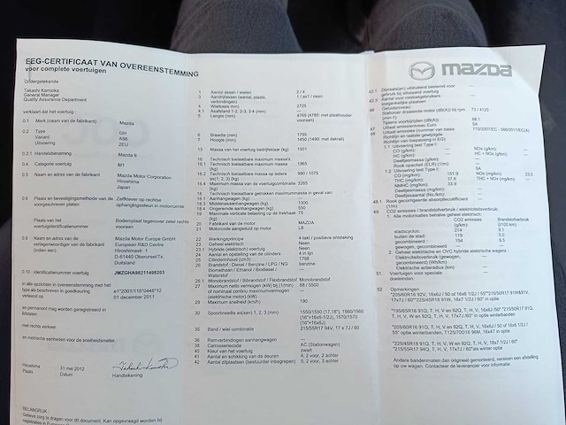 Mazda - 6 - sport break - personenwagen - 2012 - afbeelding 5 van  12