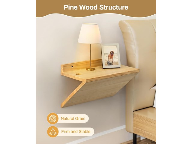 Mazjoaru zwevende nachtkastjes (set van 2) - afbeelding 3 van  4