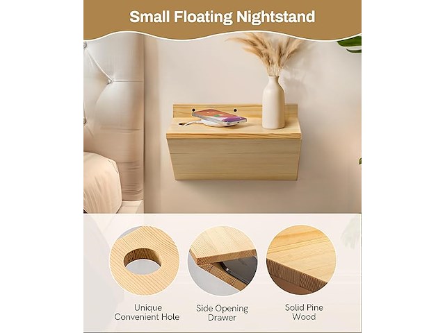 Mazjoaru zwevende nachtkastjes (set van 2) - afbeelding 4 van  4