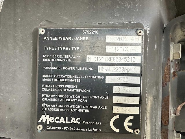Mecalac - 2016 - 12mtx - mobiele graafmachine - afbeelding 61 van  64