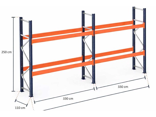 Mecalux palletstelling 10,3m 250cm hoog 4x12 - afbeelding 1 van  6
