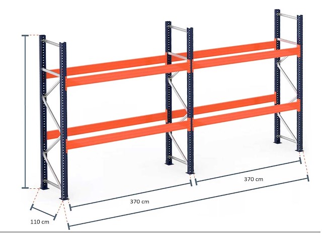 Mecalux palletstelling 11,1m 400cm hoog 4x12 - afbeelding 1 van  4