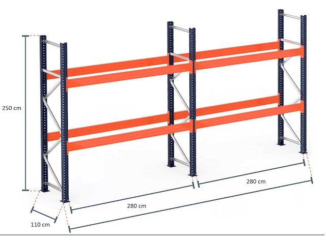 Mecalux palletstelling 8,4m 250cm hoog 4x12 - afbeelding 1 van  4