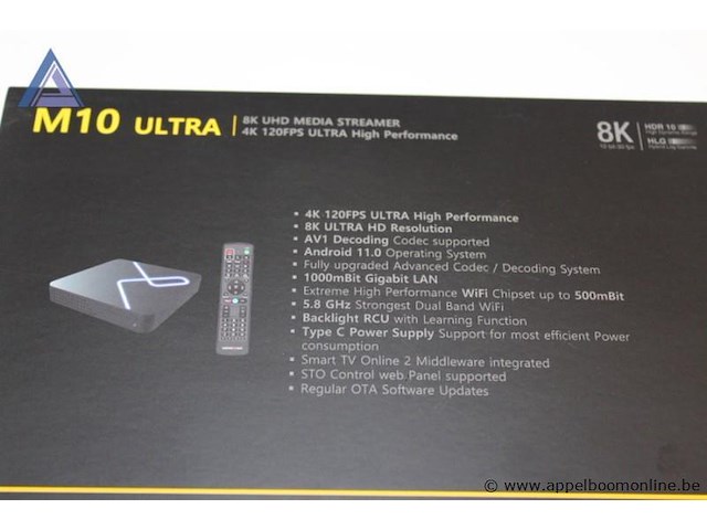 Media streamer, ava, m10 ultra, 8k uhd, 16gb/2gb, android 11.0, werking niet gekend - afbeelding 2 van  2