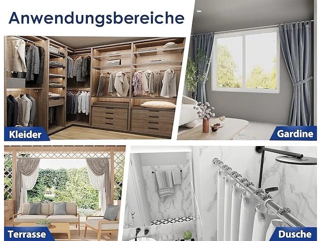 Meisenberg multifunctionele gordijnroede zonder boren, uitschuifbare stang - afbeelding 1 van  6