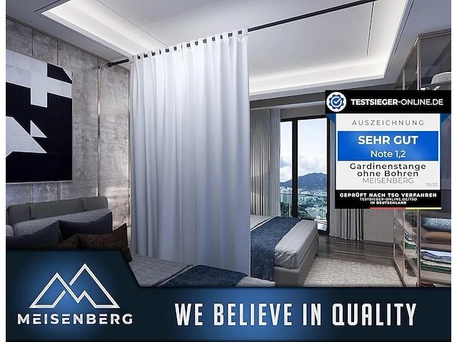 Meisenberg multifunctionele gordijnroede zonder boren, uitschuifbare stang - afbeelding 5 van  6