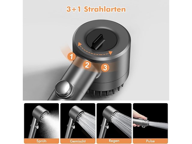 Meko hogedrukdouchekop met kalkfilter - afbeelding 2 van  5