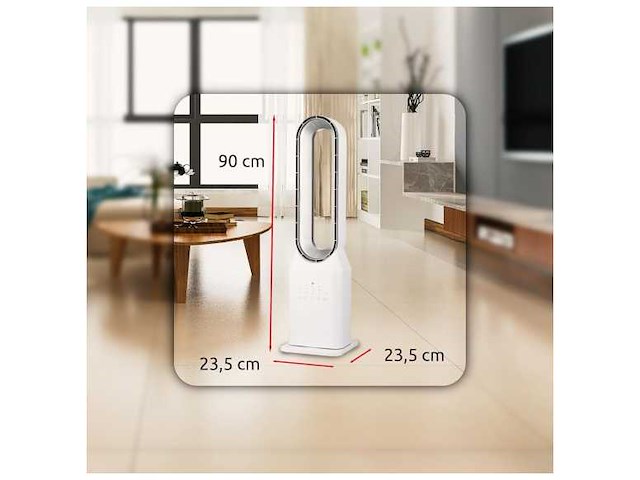 Melchioni-familie mf2519bls bladloze ventilator, 3 oscillatiesnelheden, 50 w - afbeelding 5 van  5