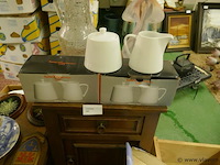 Melk en suikerpot in fijn porselein - afbeelding 1 van  1