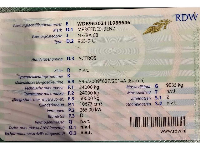 Mercedes-benz 2015 actros mp4 vrachtwagen - afbeelding 33 van  44