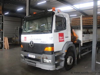 Mercedes-benz actros 1928/7.1, eerste inschrijving 2001-05-03, 347.882 km, manueel, mtm 19.000 kg, tarragewicht 10.470 kg, laadvermogen 8.455 kg, vrachtwagen met open laadbak en laadkraan, chassisnummer wdb9505061k564634, keuring geldig tot 09/05/2027