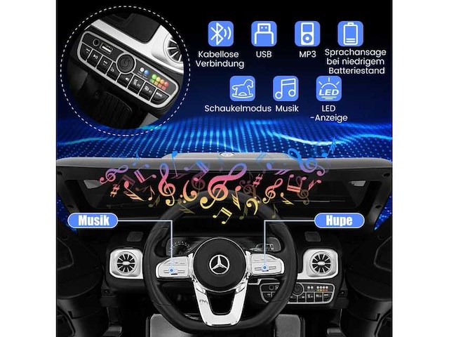 Mercedes-benz g500 elektrische kinderauto met afstandsbediening en muziekverbinding - afbeelding 4 van  7