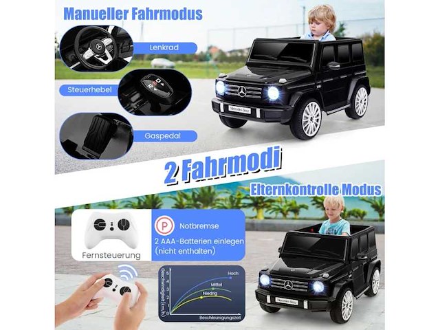 Mercedes-benz g500 elektrische kinderauto met afstandsbediening en muziekverbinding - afbeelding 5 van  7