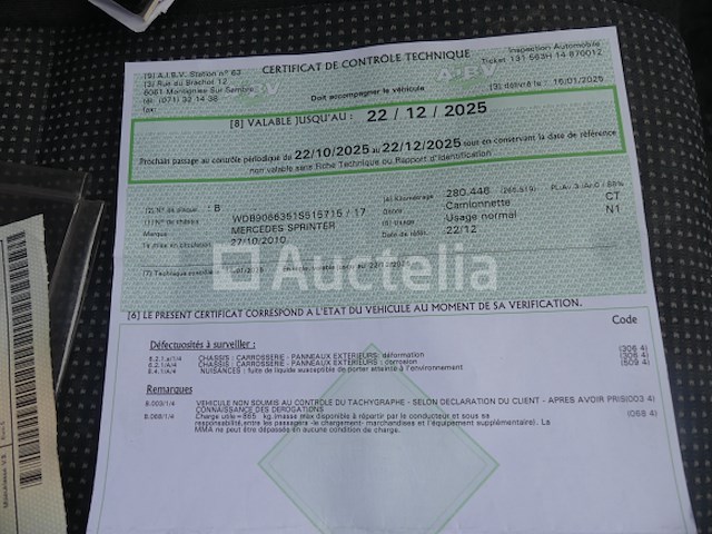 Mercedes-benz sprinter bestelwagen (2010-285,240 km) - afbeelding 9 van  28