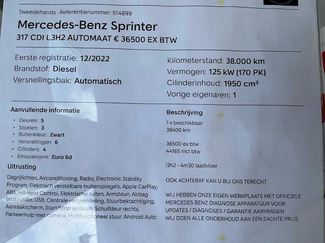 Mercedes-benz sprinter l3h2 bedrijfswagen - afbeelding 29 van  29