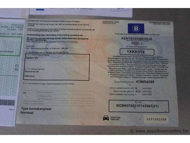 Mercedes sprinter, 1e insch 2020-01-24, 172021km, 120kw, diesel, manueel, mtm 5500kg, tarra 3770kg, laadverm. 1730kg, hoogwerker, wdb9076531p143597, keuring tot 2027-01-30, insch. deel i, coc en identificatieverslag - afbeelding 11 van  21