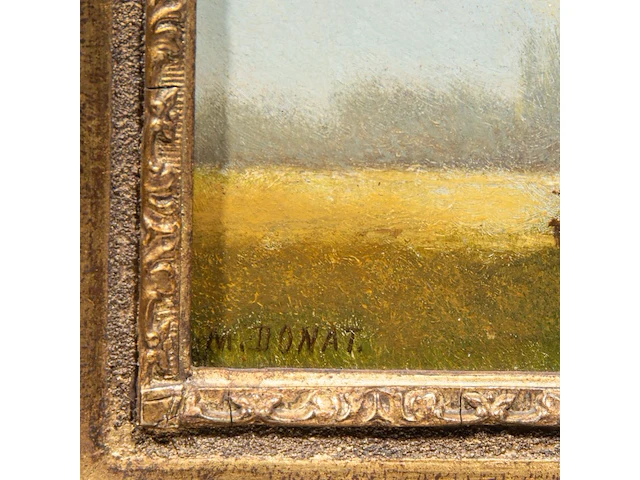 Merchie donat (1833-1886), three small landscapes with figures, oil on panel 13 x 17 cm. (5.12 x 6.69 in.) - afbeelding 3 van  11