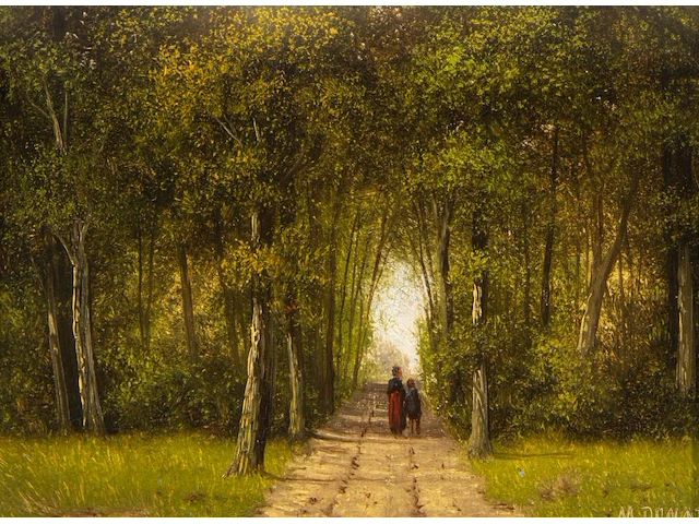 Merchie donat (1833-1886), three small landscapes with figures, oil on panel 13 x 17 cm. (5.12 x 6.69 in.) - afbeelding 7 van  11