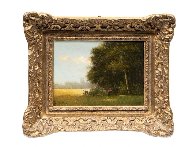 Merchie donat (1833-1886), three small landscapes with figures, oil on panel 13 x 17 cm. (5.12 x 6.69 in.) - afbeelding 10 van  11