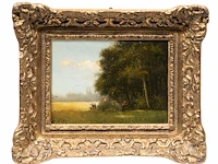 Merchie donat (1833-1886), three small landscapes with figures, oil on panel 13 x 17 cm. (5.12 x 6.69 in.) - afbeelding 10 van  11