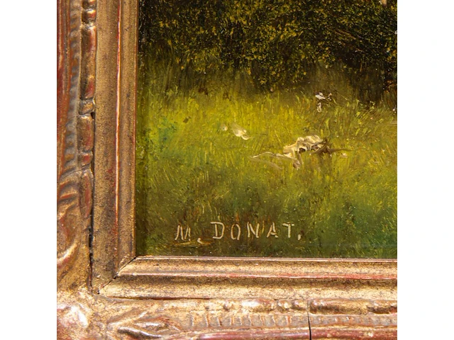 Merchie donat (1833-1886), three small landscapes with figures, oil on panel 13 x 17 cm. (5.12 x 6.69 in.) - afbeelding 11 van  11