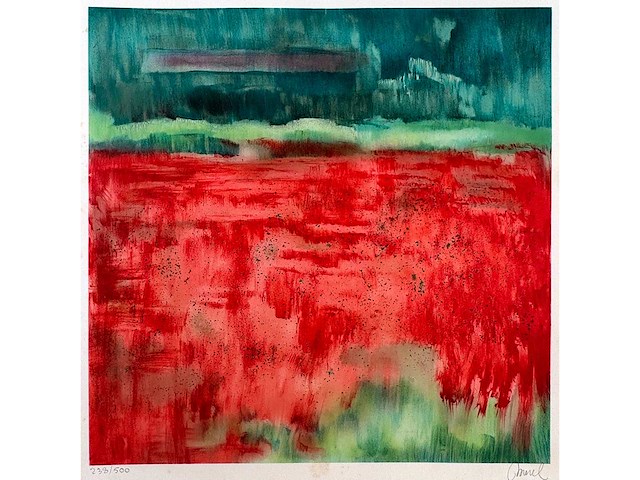 Merel van beeumen - adembenemend rood - litho - afbeelding 3 van  6