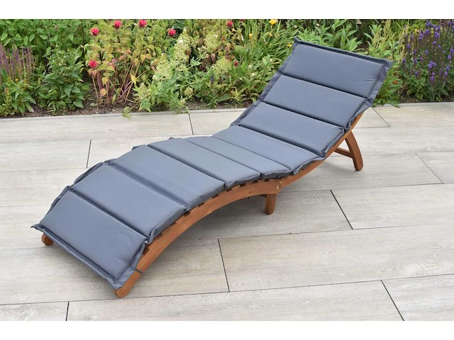 Merxx garden lounge chair "honopu" - acaciahout, grijs kussen inbegrepen - afbeelding 2 van  8