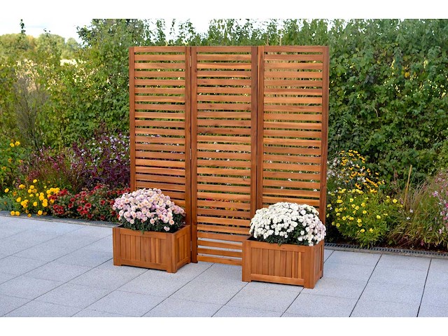 Merxx room divider met 2 plantenbakken - acacia - afbeelding 1 van  7