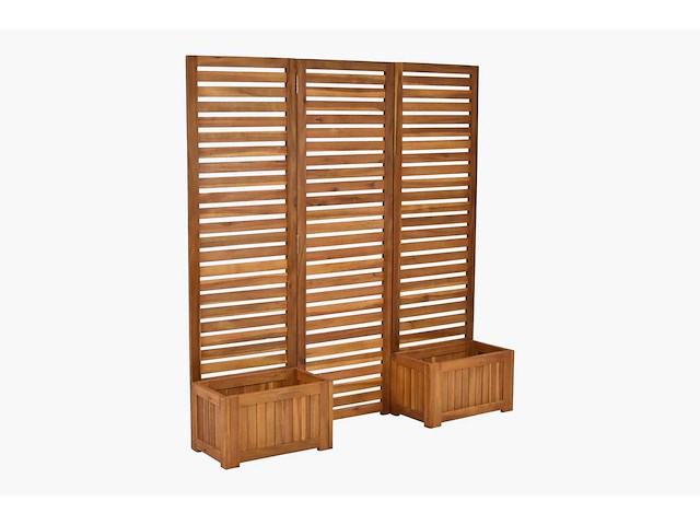 Merxx room divider met 2 plantenbakken - acacia - afbeelding 2 van  7