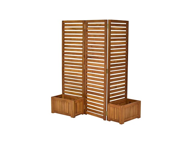 Merxx room divider met 2 plantenbakken - acacia - afbeelding 3 van  7