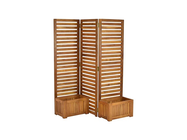 Merxx room divider met 2 plantenbakken - acacia - afbeelding 4 van  7