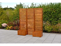 Merxx room divider met 2 plantenbakken - acacia - afbeelding 7 van  7