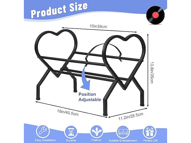 Merysan vinyl record houder - afbeelding 2 van  3
