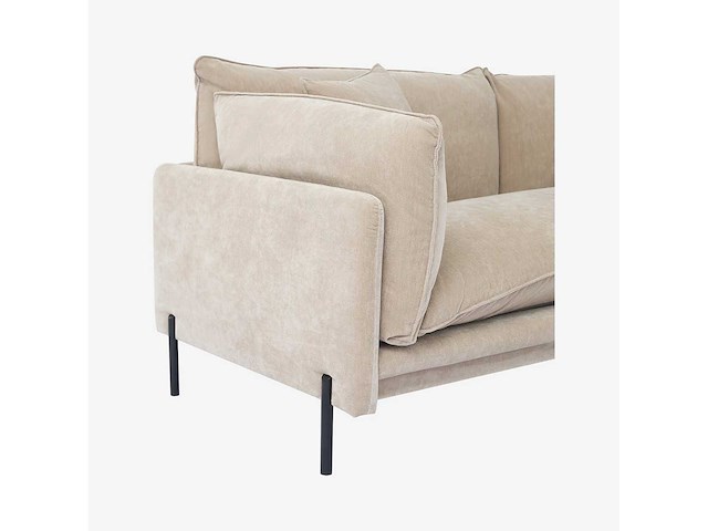 Met veren bezet stoffen 3-zits bankhoes - taupe - afbeelding 2 van  5