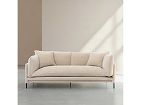 Met veren bezet stoffen 3-zits bankhoes - taupe - afbeelding 3 van  5