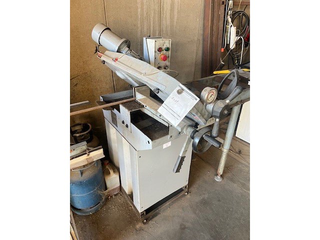 Metaalafkortzaag hbm machines 210 met aangebouwde rollerbaan 2x5m, 3 sets startkabels, metaal achterliggende de zaag (3,4) - afbeelding 4 van  18